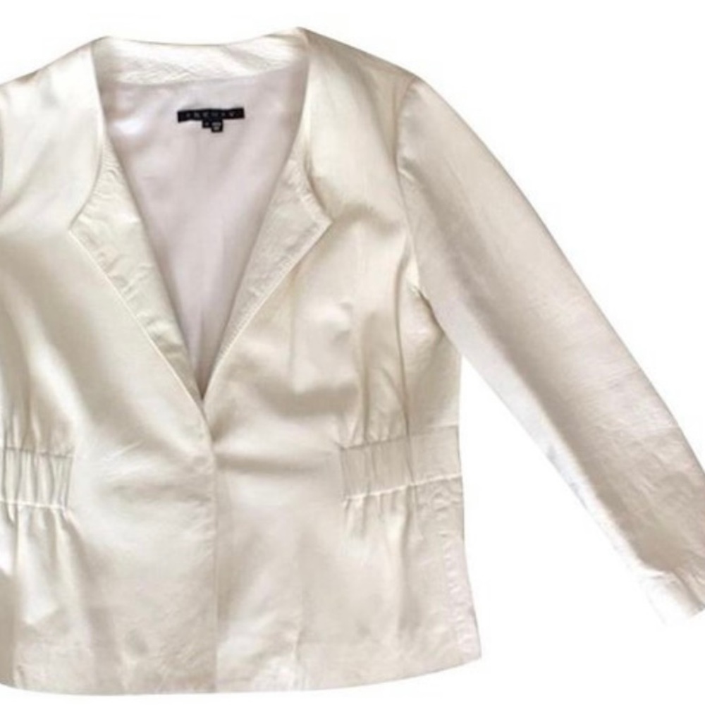 Theory Lidia L leather jacket White
